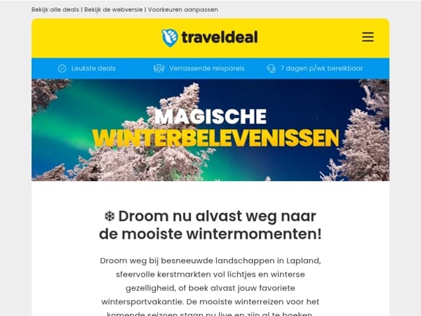 ❄️ Magische winterdeals: van sfeervolle kerstmarkten tot unieke winterbelevenissen!