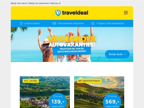 ⏰ Vroeg boeken = lagere prijzen & meer keuze!