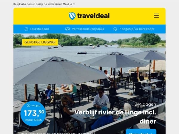 3 dgn aan de Linge o.b.v. halfpension v.a. 173,50 | Fly & Train Ierland v.a. 889 p.p.!