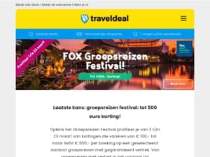Nog 4 dagen! ⏰ Groepsreizen festival bij Fox: tot 500 euro korting! 💰