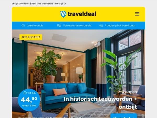 MEGADEAL ⚡ Leeuwarden + ontbijt v.a. 44,50 | ⏰ Bijna afgelopen: Lake Resort - Beekse Bergen v.a. 249.95 per acco!