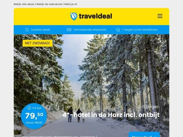 ❄️ 3 dgn winterplezier in de Harz + ontbijt v.a. 79,50 | Entree Wildlands + 4*-hotel v.a. 67,50 p.p.!