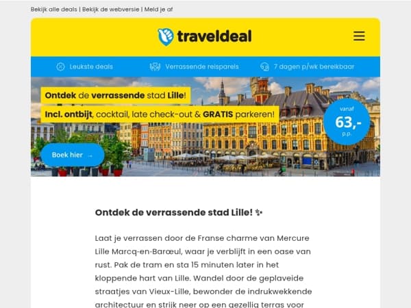 ✨ Sneller in Frankrijk dan je denkt: Citytrip Lille v.a. €63!