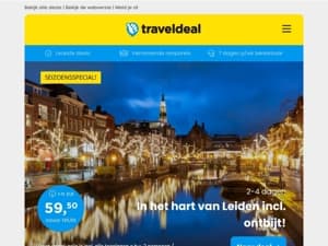 In het hart van Leiden incl. ontbijt! v.a. €59.50 per persoon | Rondreis Marokko + excursies, diners! v.a. €389 per persoon & nog veel meer 💥