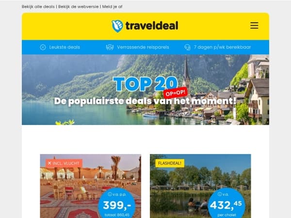 ALERT! 🚨 ‼️ Deze deals worden nu het meest geboekt! 🤩 👉 Beekse Bergen, Hilton Luxemburg, Marokko + Sahara ervaring & MEER!