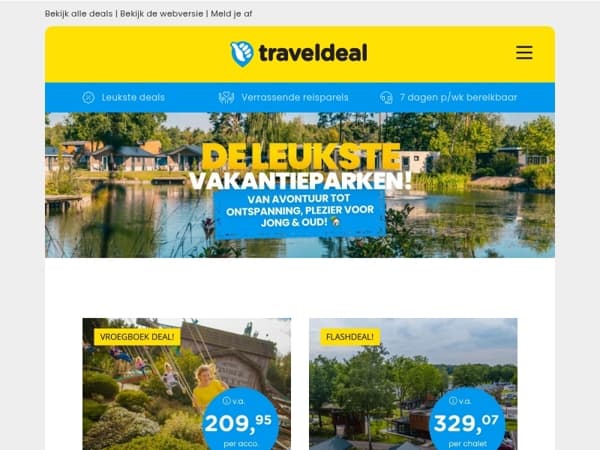 Speciale prijzen op de leukste vakantieparken! 🎉