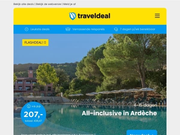 NIEUW! 📣 4 dgn all-inclusive in de Ardèche v.a. 207 | 3 dgn de Achterhoek + ontbijt & diner v.a. 125 p.p.! 🚴