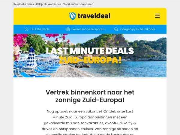 Pak je voordeel: TOP 10 last minute deals naar Zuid-Europa! ☀️