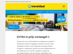 Prijsverlaging! 💸 LUXE 4*-Veluwe Deal + Rituals + Ontbijt + GRATIS parkeren 39,50 p.p.! 😱