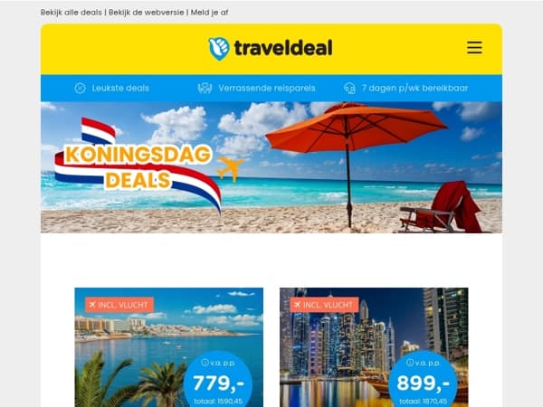 👑 Geen paleis, wel een paradijs: boek je Koningsdeal! 🧡