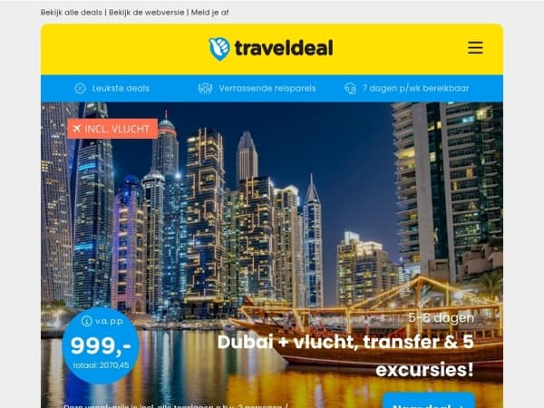 GAAF! 🤩 Excursietrip Ultiem Dubai 899 | Kasteelhotel Maastricht + ontbijt & diner 84 p.p.!