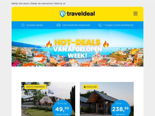 🥵 HOT-DEALS! 🔥 Van der Valk Hilversum 49,50 | Tiny House Limburg €238,95 | Zonvakantie Tenerife €299,- ! 😱