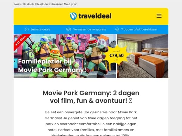 Movie Park Germany: 2 dagen vol film, fun & avontuur vanaf 79,50 p.p.! 🎢