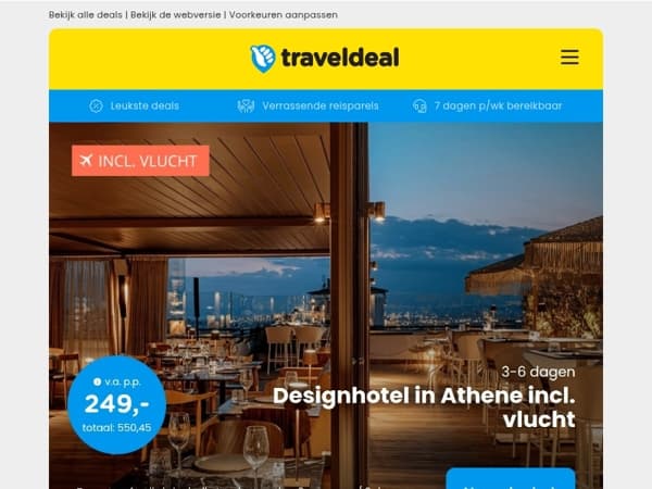 ✈️ Stedentrip Athene + designhotel met rooftop v.a. 249 | 3 dgn kerstshoppen in Berlijn + ontbijt v.a. 114 p.p.!