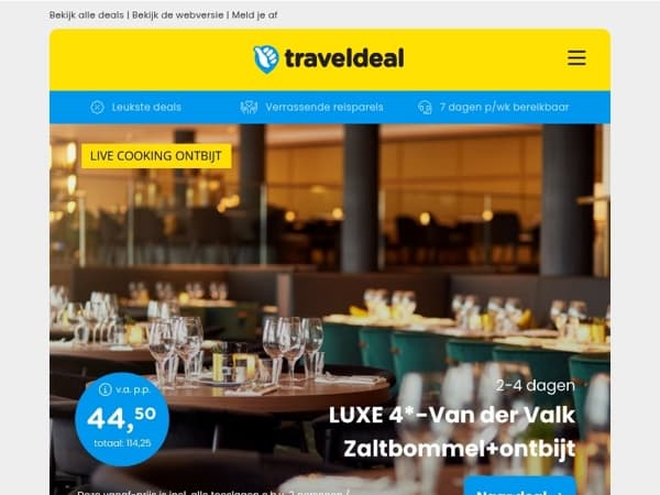 ⭐️⭐️⭐️⭐️ LUXE 4*-Van der Valk Zaltbommel + LIVE Cooking ontbijt v.a. 44,50 | 3 dgn 4*-wellnesshotel in Twente + ontbijt & diner v.a. 109,50 p.p.!
