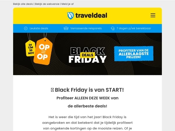 BLACK FRIDAY is van START! 🖤 Profiteer ALLEEN DEZE WEEK van de ALLERBESTE deals! 😱