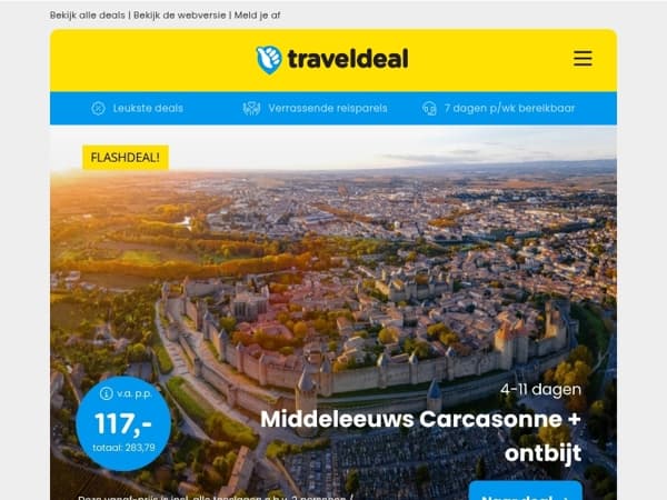 Nieuw! ⚡ LUXE Carcassonne-deal: 4*-hotel + ontbijt, fietshuur + PRACHTIG uitzicht v.a. 117 p.p.! 🏰