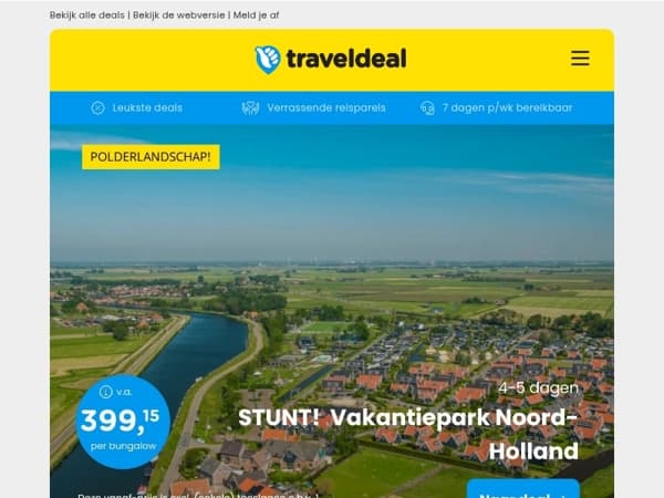⚡ FLASHDEAL: EuroParcs Noord-Holland v.a. 399,15 | 4*-hotel + dagentree Efteling + ontbijt & diner v.a. 109 p.p.!