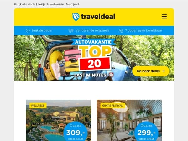 ⏰ Hey Vakantieganger, ontdek snel onze top 20 LAST MINUTE autovakantie aanbiedingen! ⏰