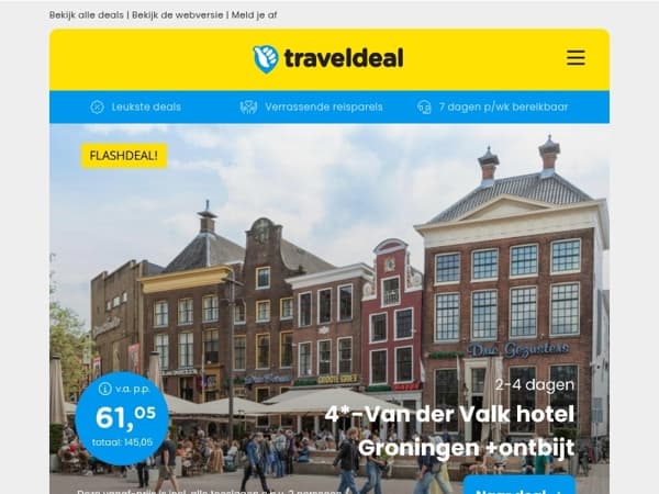 FLASHDEAL! ⚡ 4*-Van der Valk Groningen + LUXE ontbijt 🤤 v.a. 61,05 | 4-15 dgn halfpension in Toscane bij Lucca v.a. 259 p.p.! 🌳