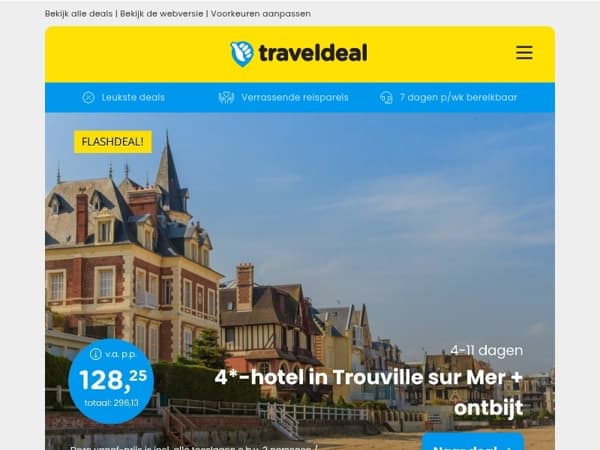 4 dgn Trouville Sur Mer aan het strand + ontbijt v.a. 120 | LUXE 4*-SUITE Deal + XXL Bubbelbad in Amersfoort + ontbijt v.a. 82 p.p.!