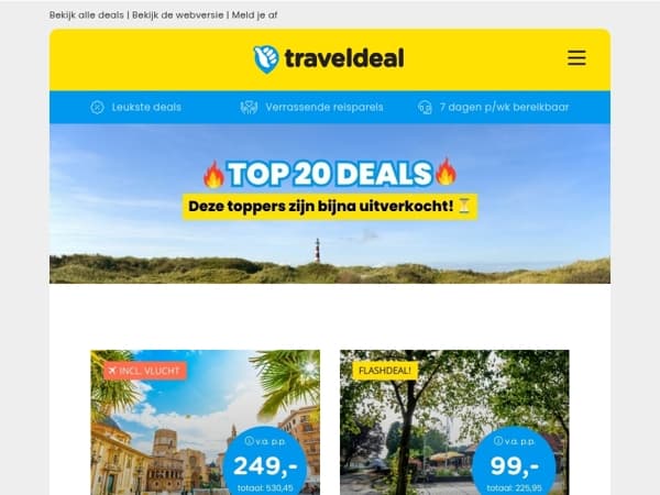 Je hebt nog nét de tijd, ontdek onze topdeals! 😱 Valencia | Drenthe | Vakantiepark Slagharen | Kasteelhotel Limburg & MEER!