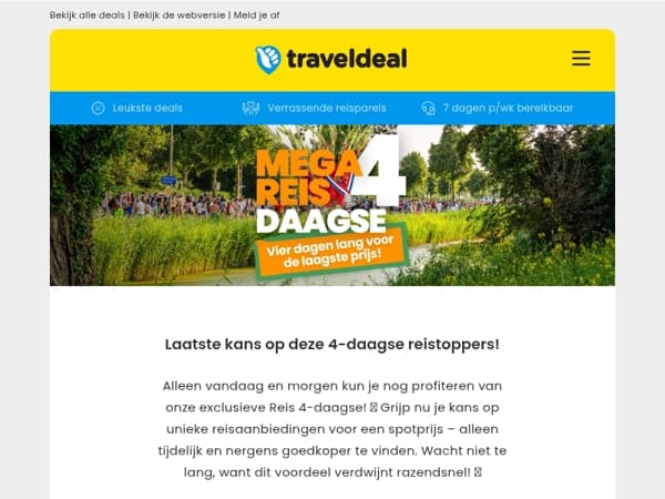 🕒 Nog 2 dagen! Super reis VIERDAAGSE met de ALLERBESTE prijs! 🤯