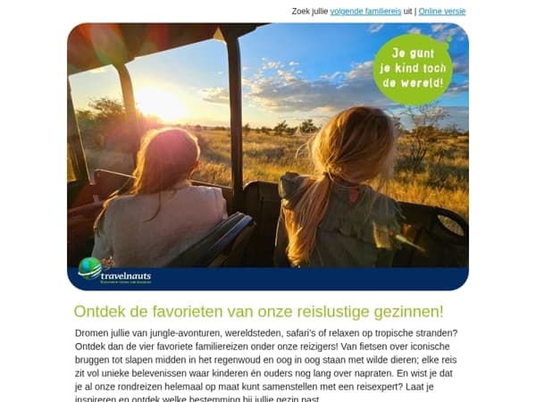 Dit zijn de favorieten van onze reislustige gezinnen!