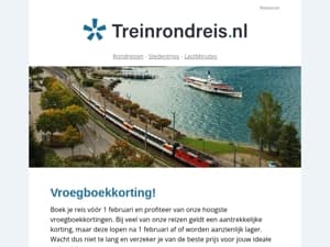 Beste vroegboekkortingen t/m 31 januari