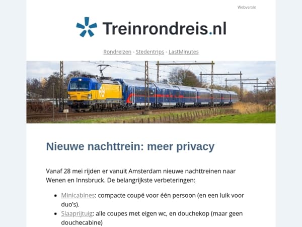 Nieuwe Nightjet Amsterdam - Wenen ✅meer privacy