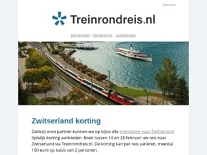 Treinreizen Zwitserland met korting : 🇨🇭