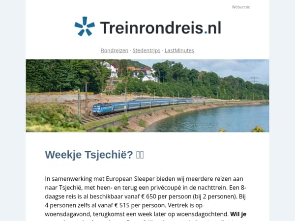 Weekje Tsjechië per trein: v.a. € 650 pp 🇨🇿