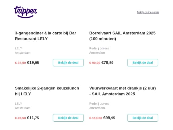 3-gangendiner à la carte bij Bar Restaurant LELY