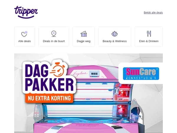 Dagpakker: Zonnebanksessie bij SunCare (24 locaties) ☀️