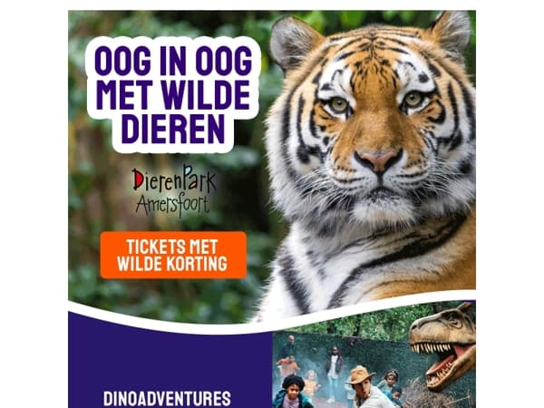 Bezoek DierenPark Amersfoort met 31% korting🐯