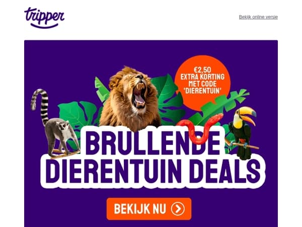 Nu €2,50 korting op alle dierentuinen🦁