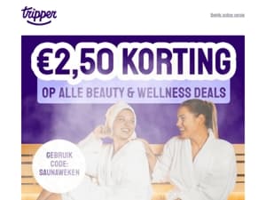 € 2,50 éxtra korting op alle sauna's 🧖‍♀️