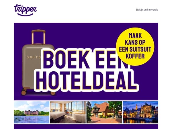 Boek een hoteldeal en maak kans op een SuitSuit🧳