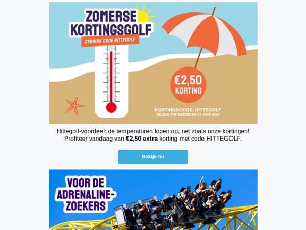 Hittegolf-voordeel🌡️ €2,50 éxtra korting