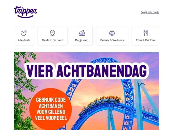 Achtbanendag: €2,50 extra korting op alle pretparken🎢