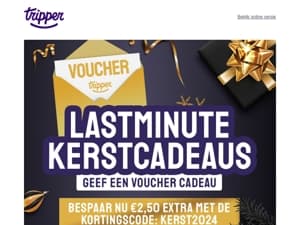 Lastminute kerstcadeaus met € 2,50 éxtra korting🎁