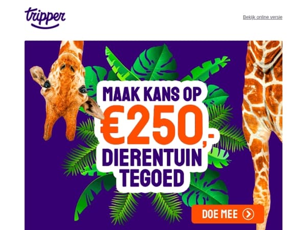 Win gratis €250,- dierentuin-tegoed🤑
