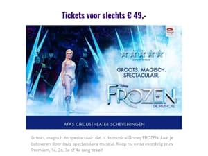 De musical Disney FROZEN voor € 49,- per ticket