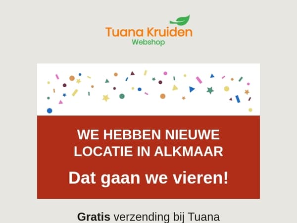 Gratis verzending bij Tuana Kruiden!
