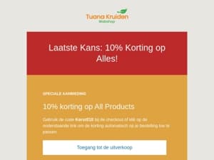 Laatste 2 dagen: 10% Korting op Alles!