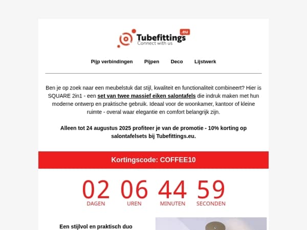 Salontafelset met eiken blad