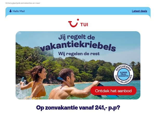 1 week naar de zon al vanaf 245,- p.p.