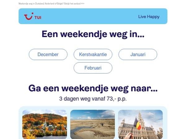 Er even tussenuit vanaf 73,- p.p.