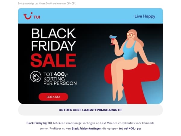Black Friday: extra korting op je vakantie