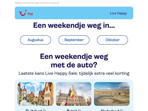 Vanaf 82,- p.p. een weekendje weg